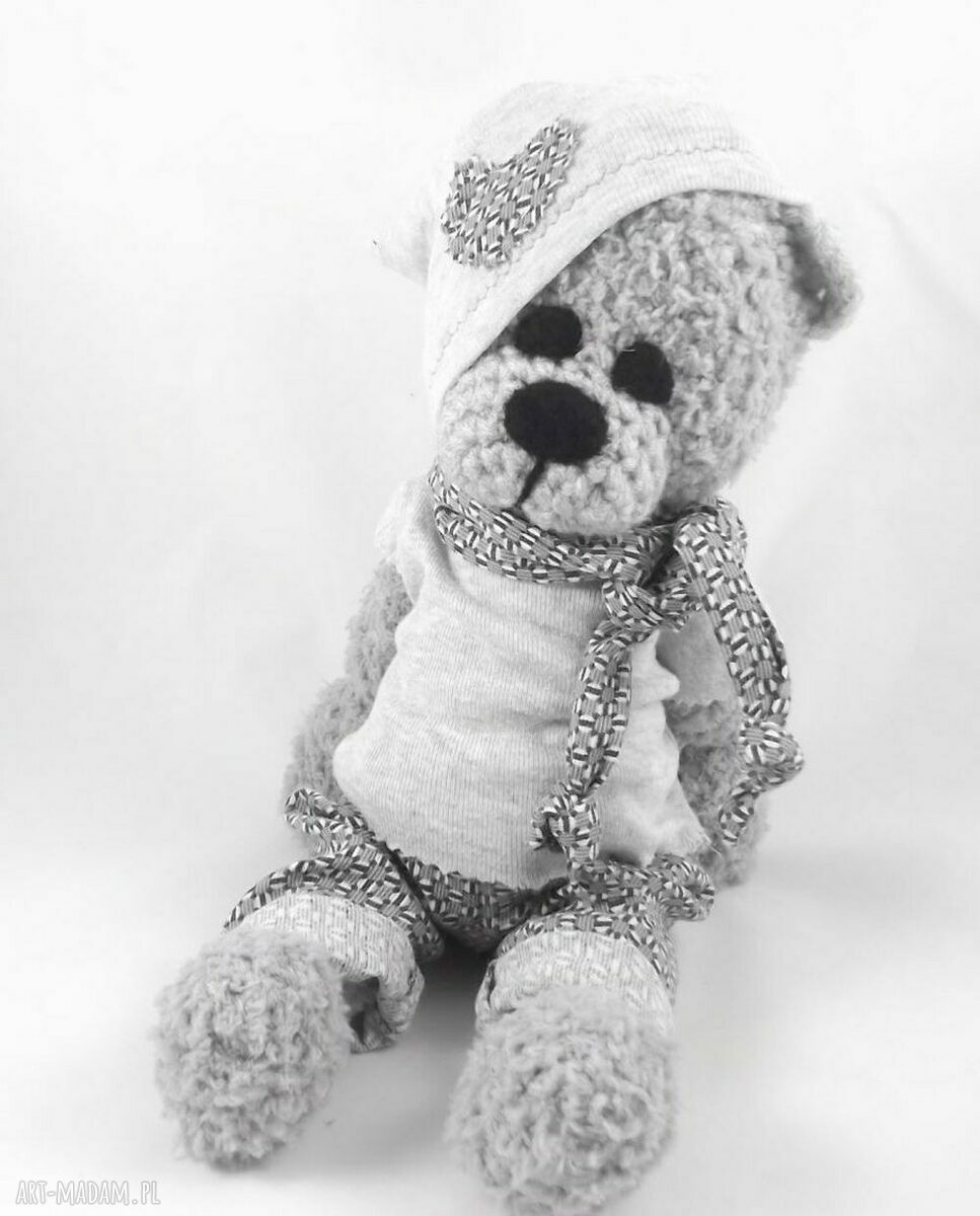 Ignaś - szydełkowa maskotka miś amigurumi 36 cm