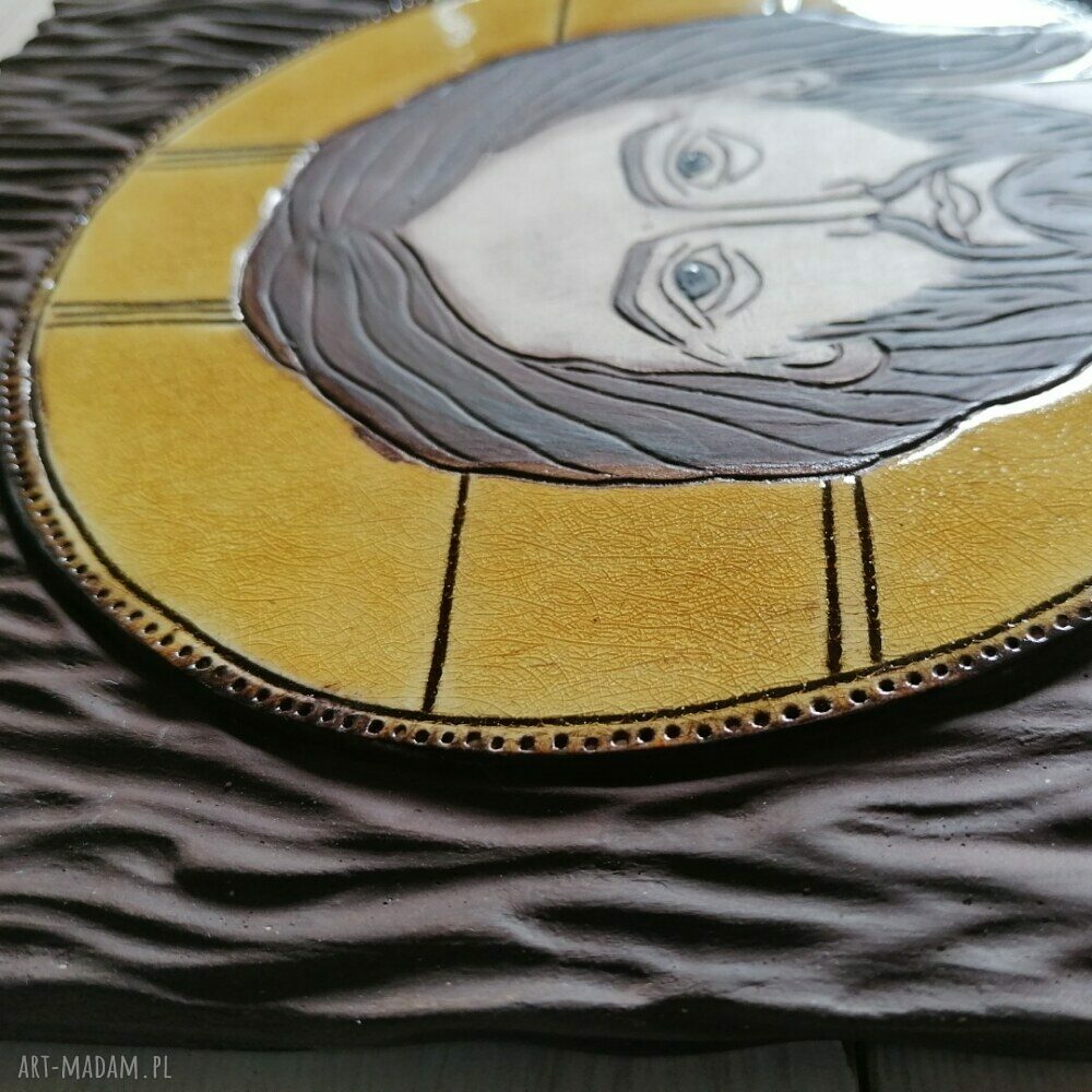 Ikona ceramiczna z wizerunkiem Chrystusa - Pantokrator