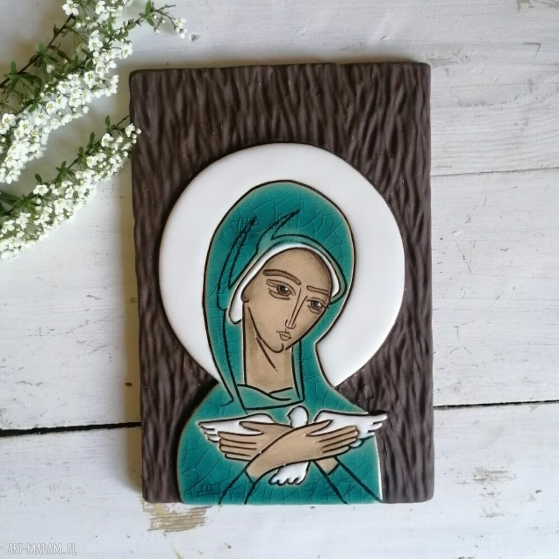 Ikona ceramiczna z wizerunkiem Maryi - Pneumatofora