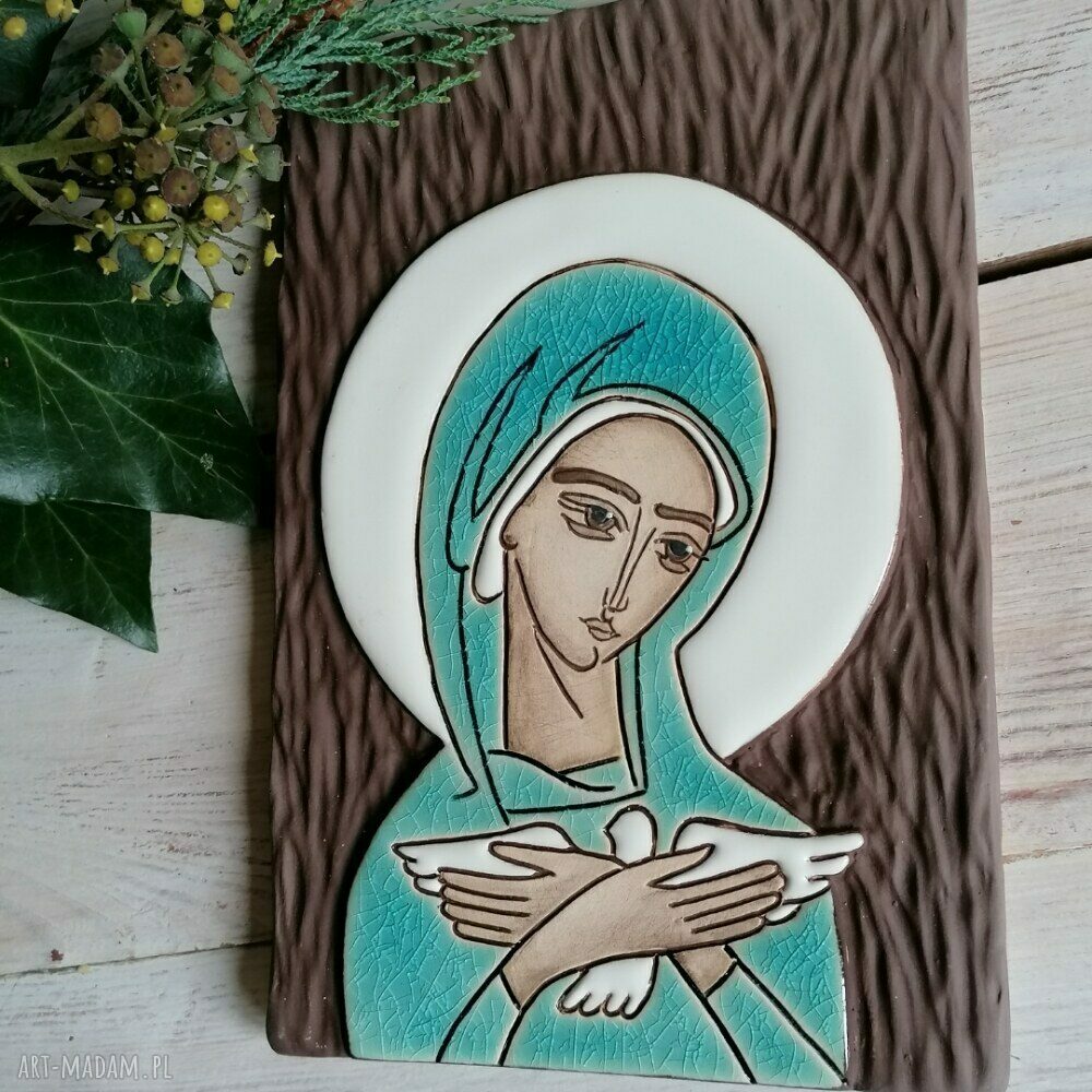 Ikona ceramiczna z wizerunkiem Maryi - Pneumatofora