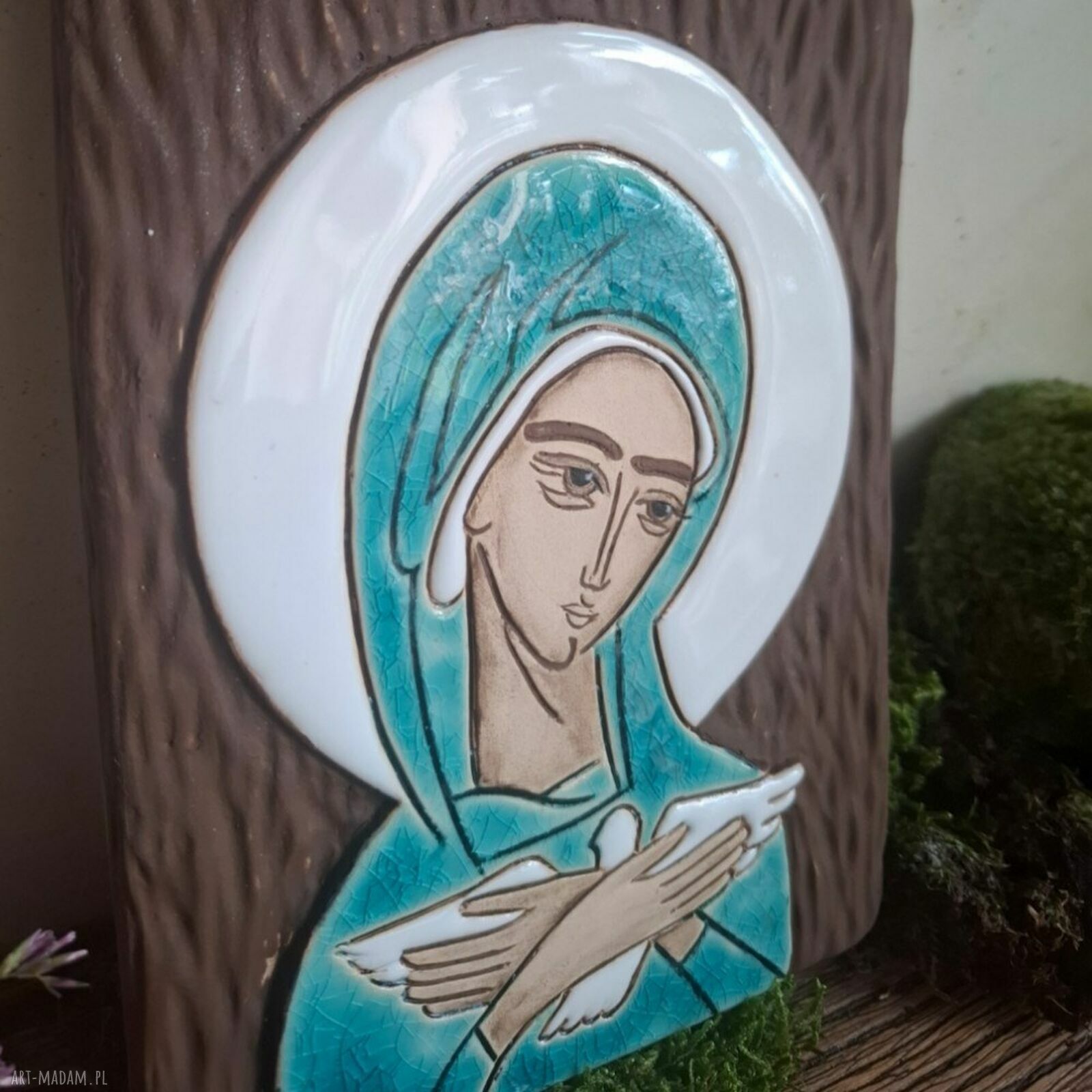Ikona ceramiczna Pneumatofora - Matka Boża niosąca Ducha Świętego
