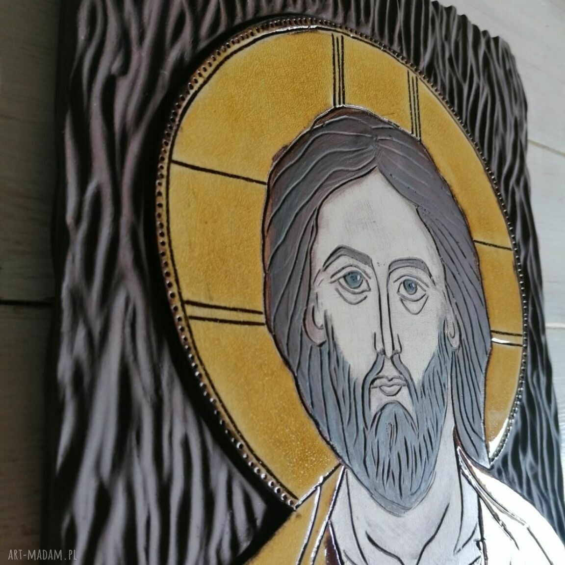 Ikona ceramiczna z wizerunkiem Chrystusa - Pantokrator
