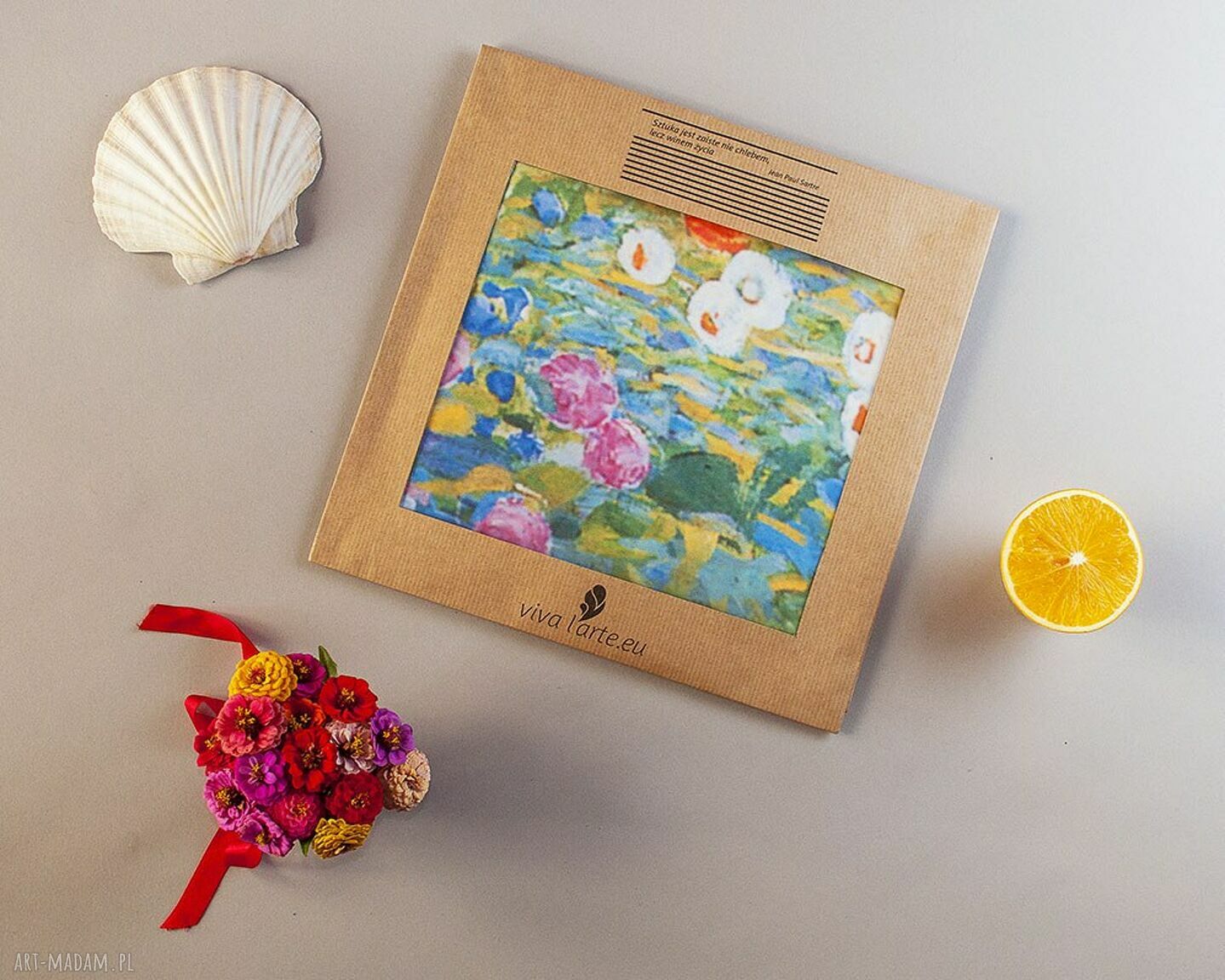 Monet Impresja, wschód słońca - ozdobna poduszka 40x40 z weluru