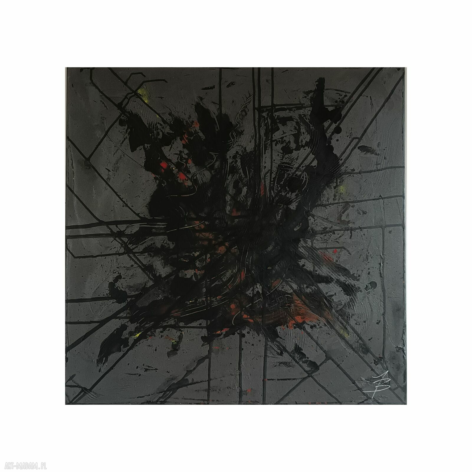 In My Darkest Moments - obraz abstrakcyjny 80x80 ręcznie malowany