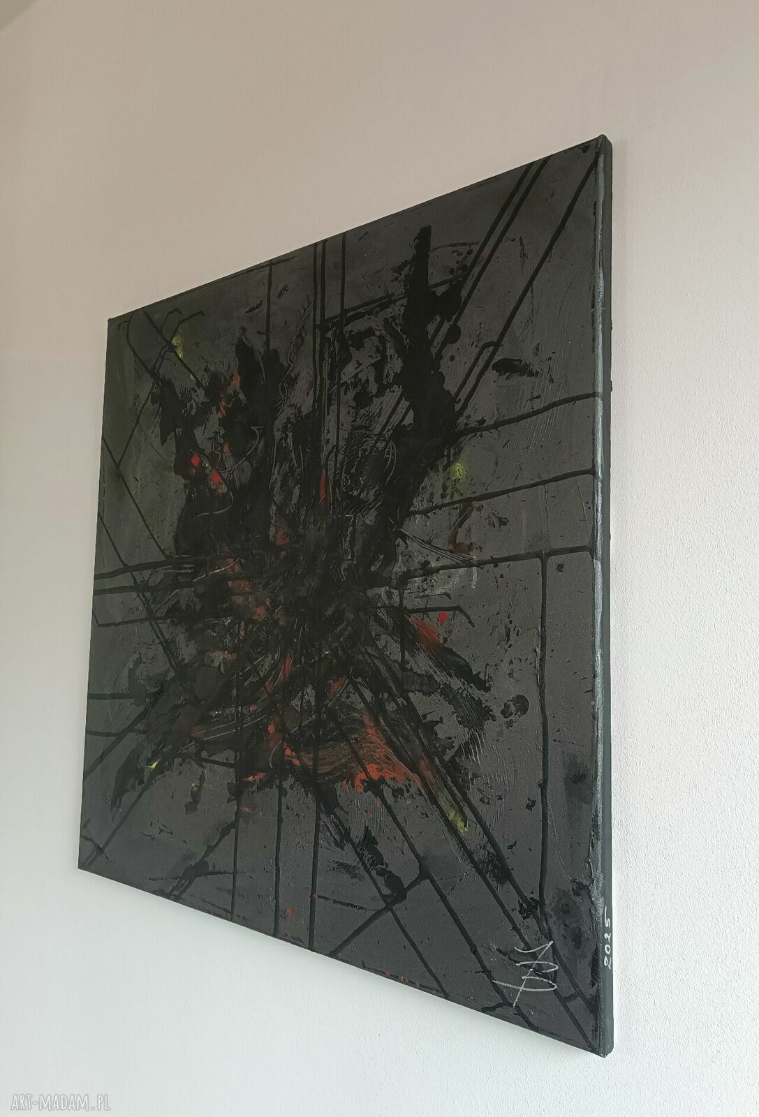 In My Darkest Moments - obraz abstrakcyjny 80x80 ręcznie malowany