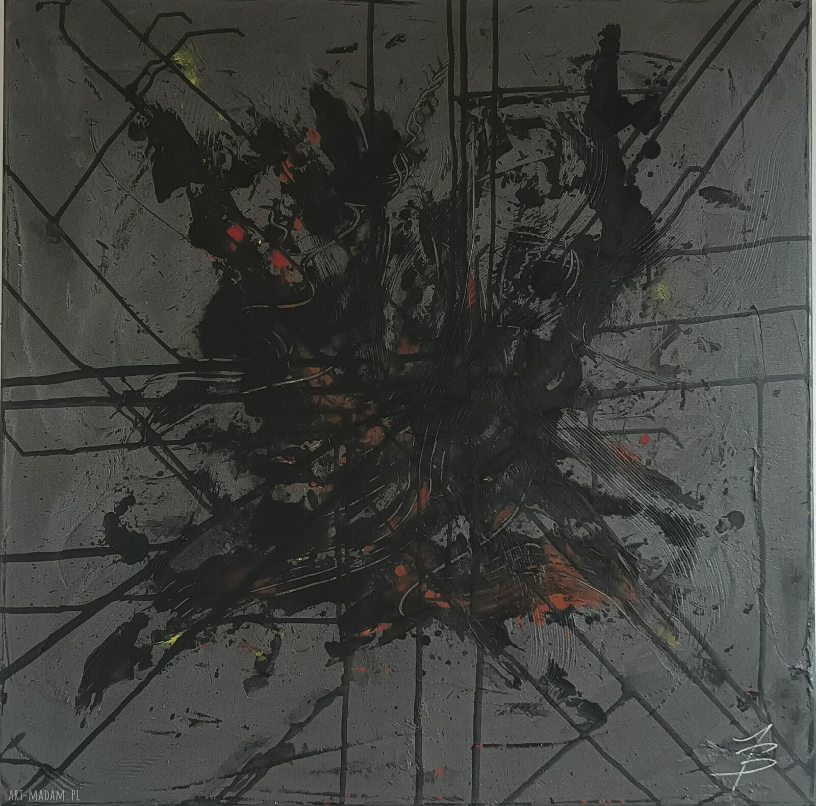 In My Darkest Moments - obraz abstrakcyjny 80x80 ręcznie malowany