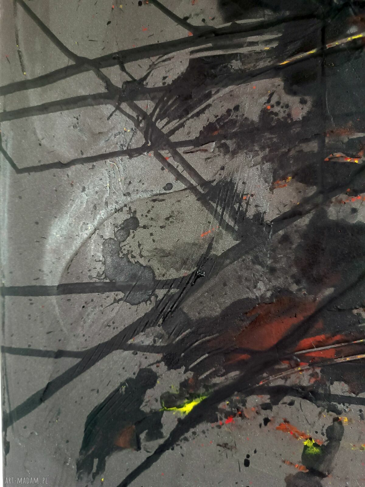 In My Darkest Moments - obraz abstrakcyjny 80x80 ręcznie malowany
