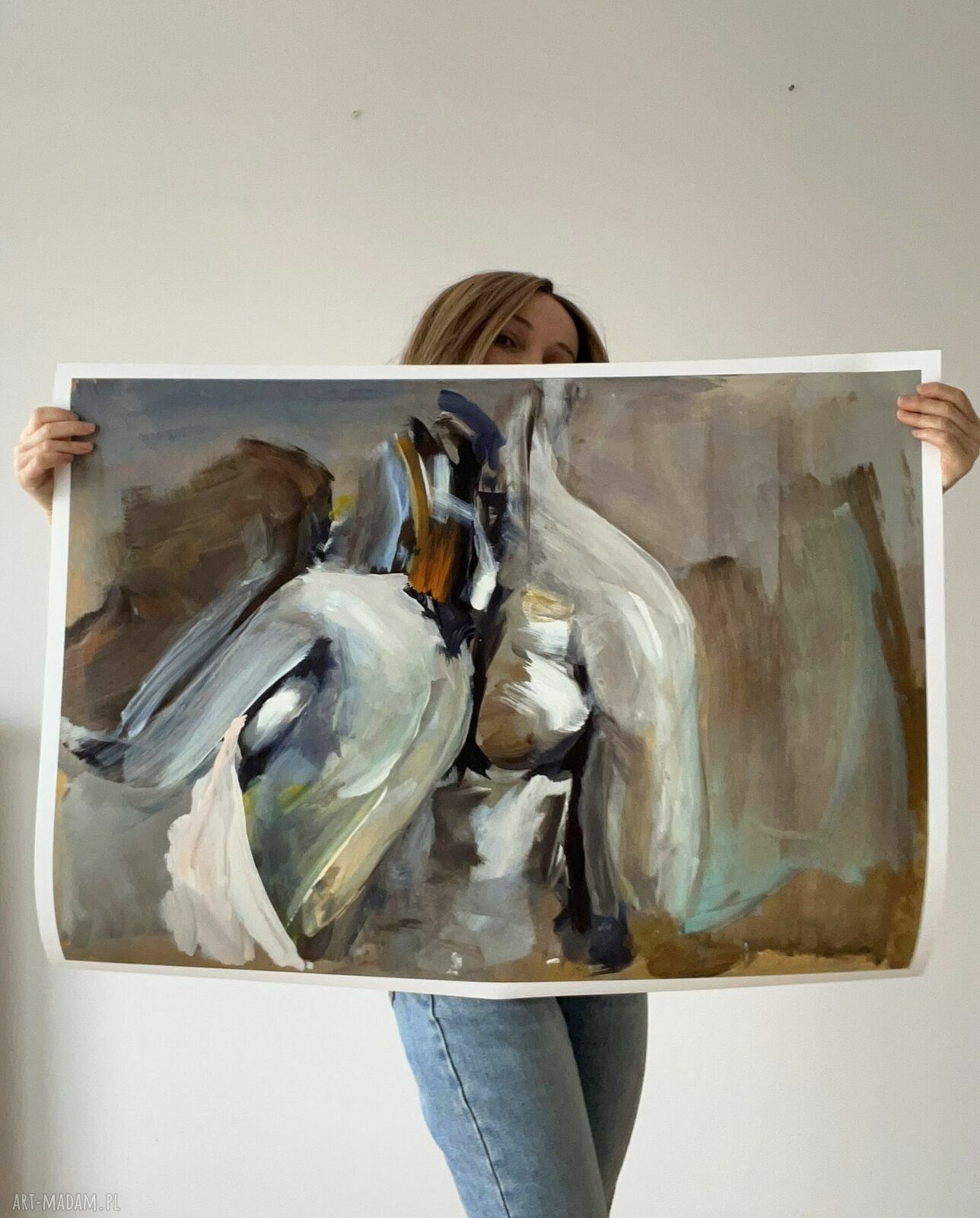 In the Morning 100x70 - ręczna inkografia nad łóżko