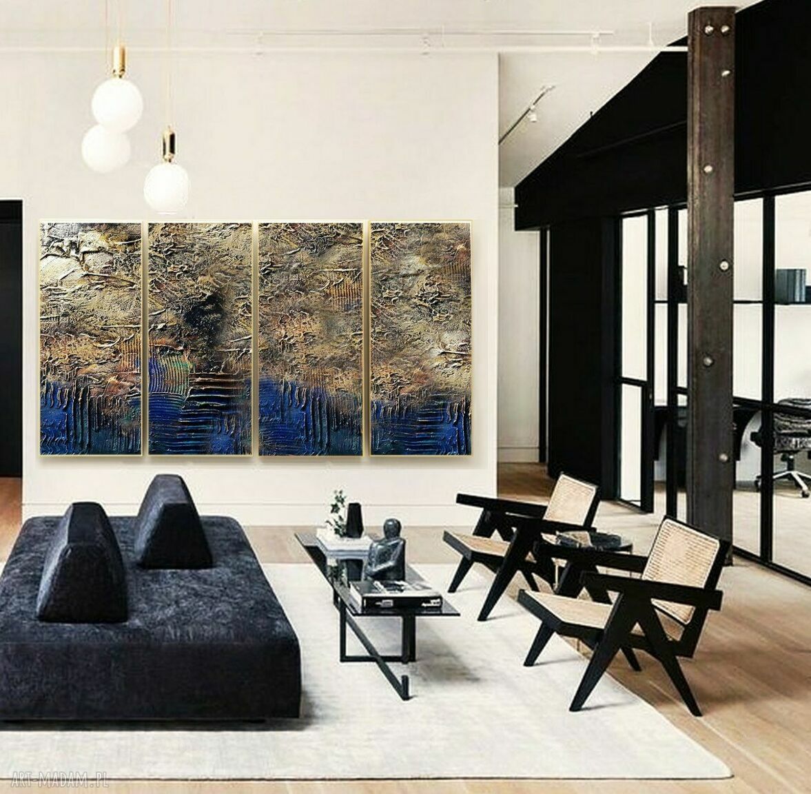 Industrialny obraz abstrakcyjny na płótnie art&texture 100x200 cm