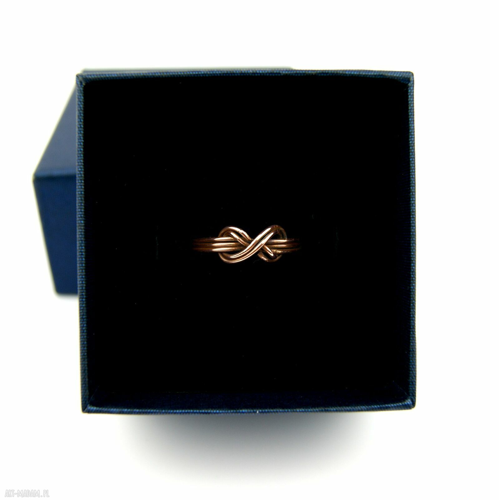 Infinity z miedzi - pierścionek wire wrapping dla niej (rozmiar 16)