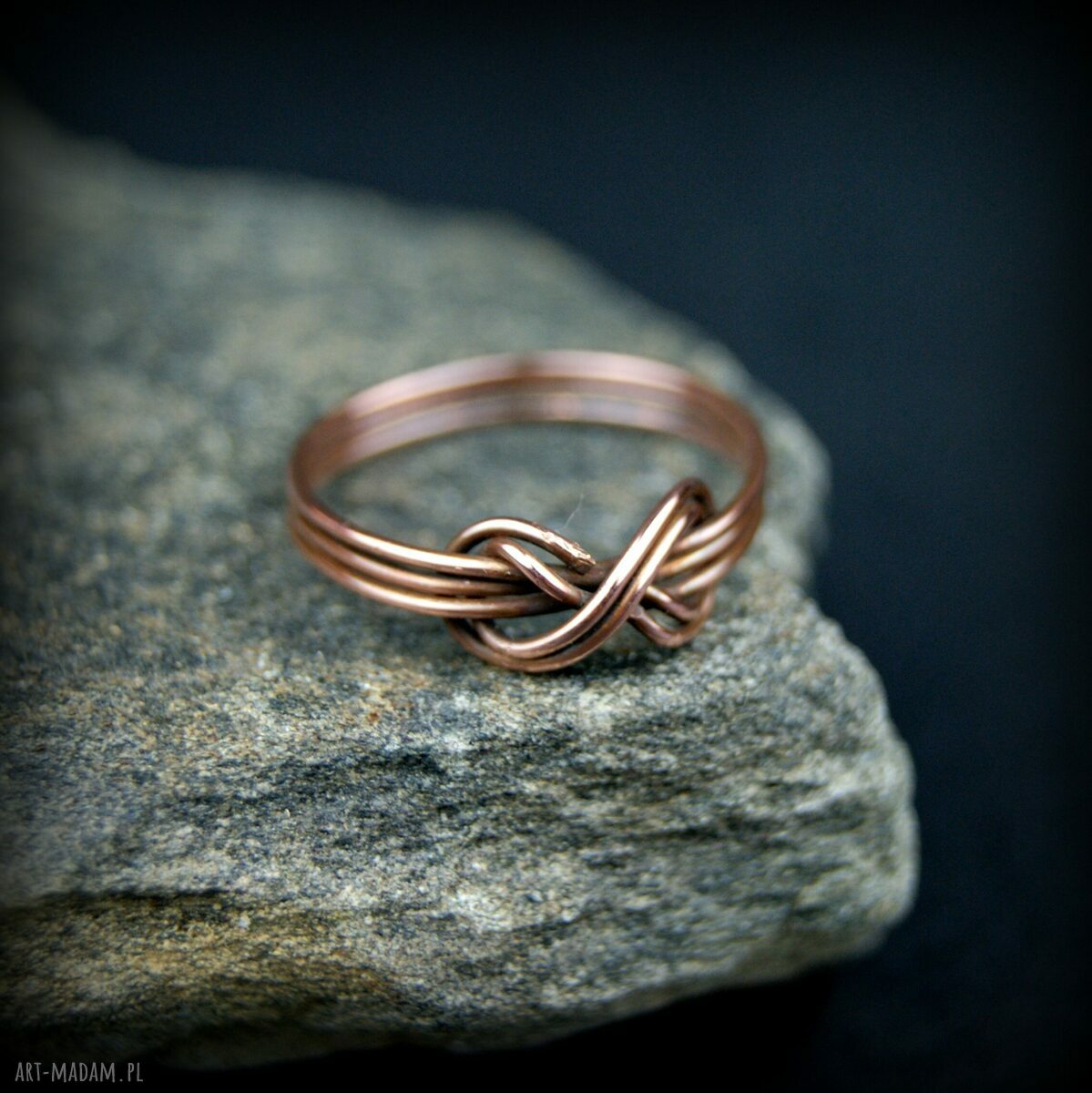 Infinity z miedzi - pierścionek wire wrapping dla niej (rozmiar 16)