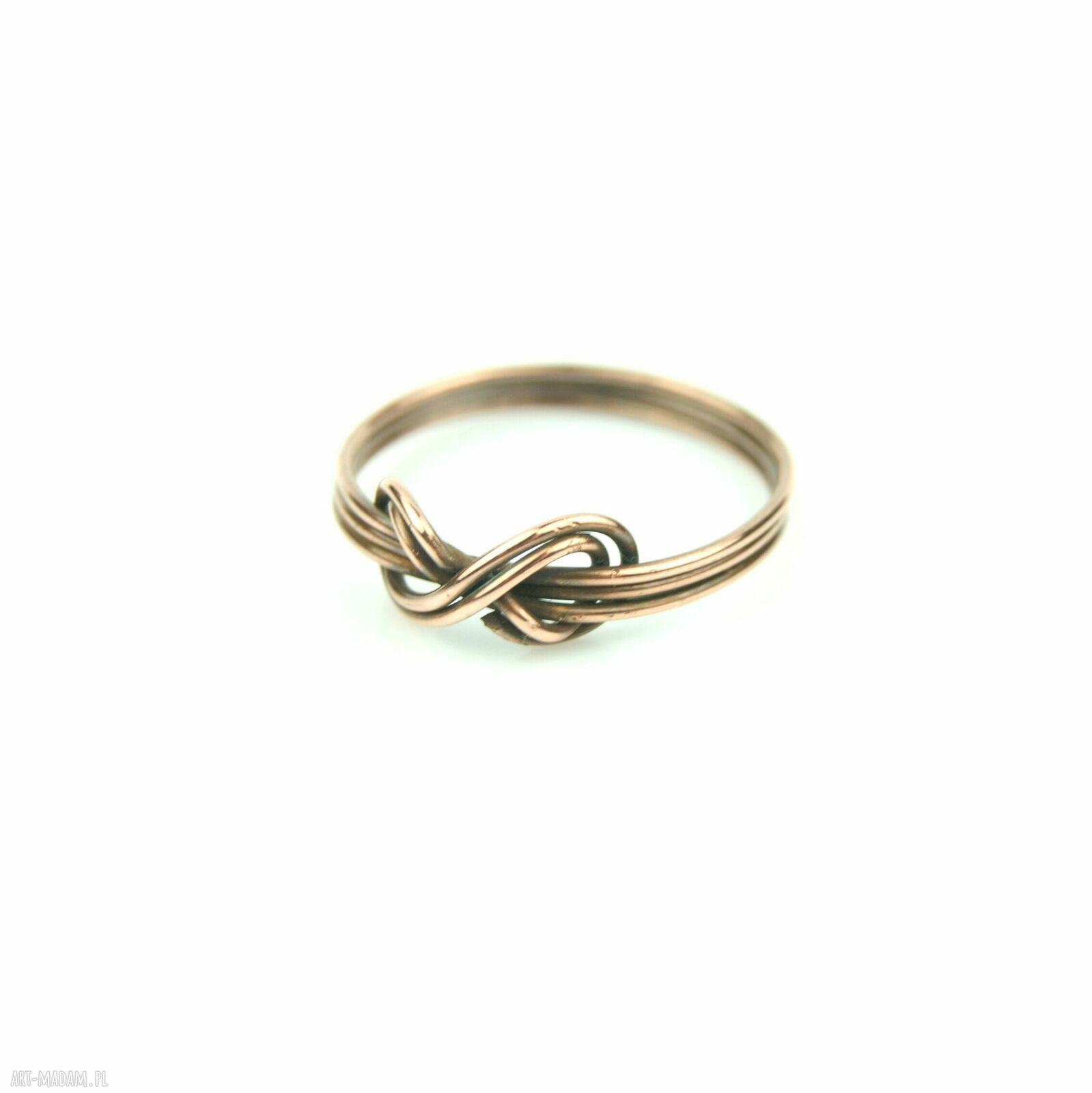 Infinity z miedzi - pierścionek wire wrapping dla niej rozmiar 16