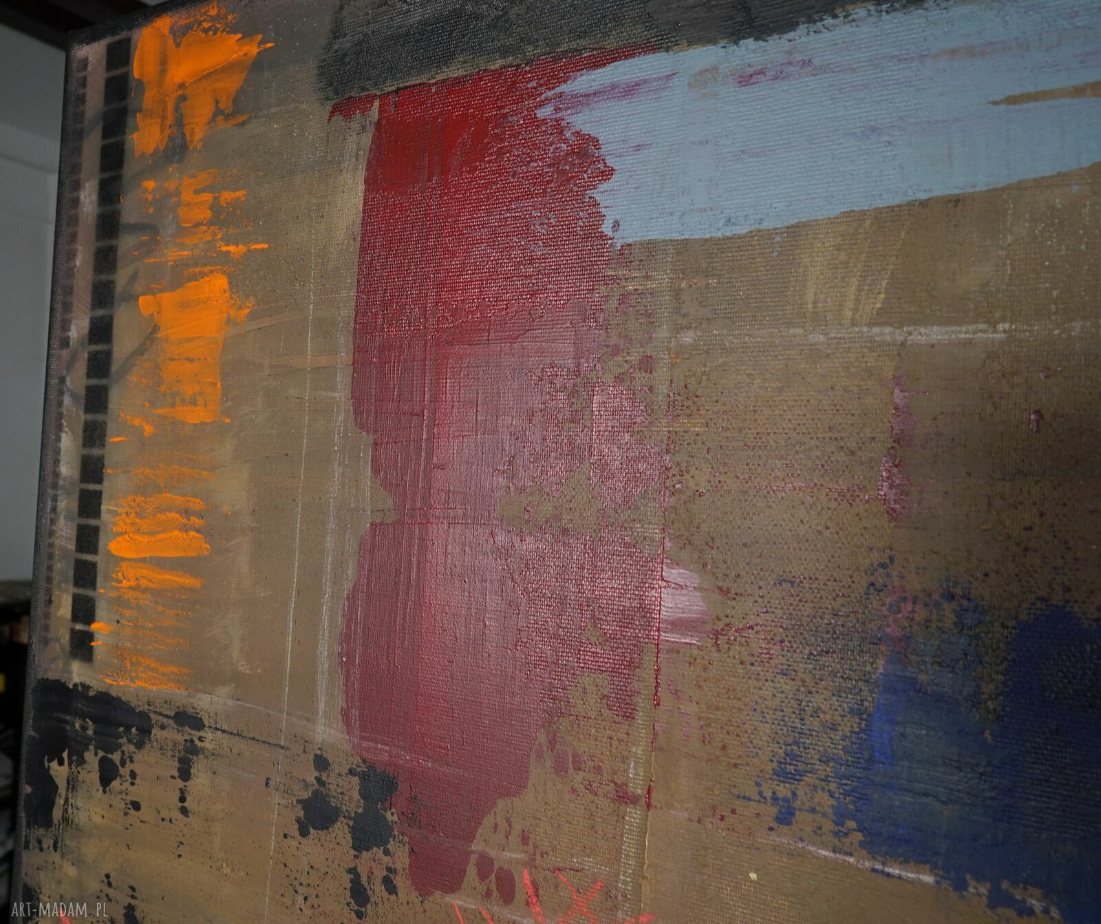 Intuicyjnie 2 - abstrakcyjny obraz akrylowy 100 x 80 cm z fakturą