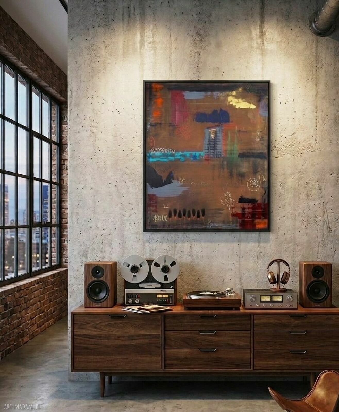 Intuicyjnie 2 - abstrakcyjny obraz akrylowy 100 x 80 cm z fakturą