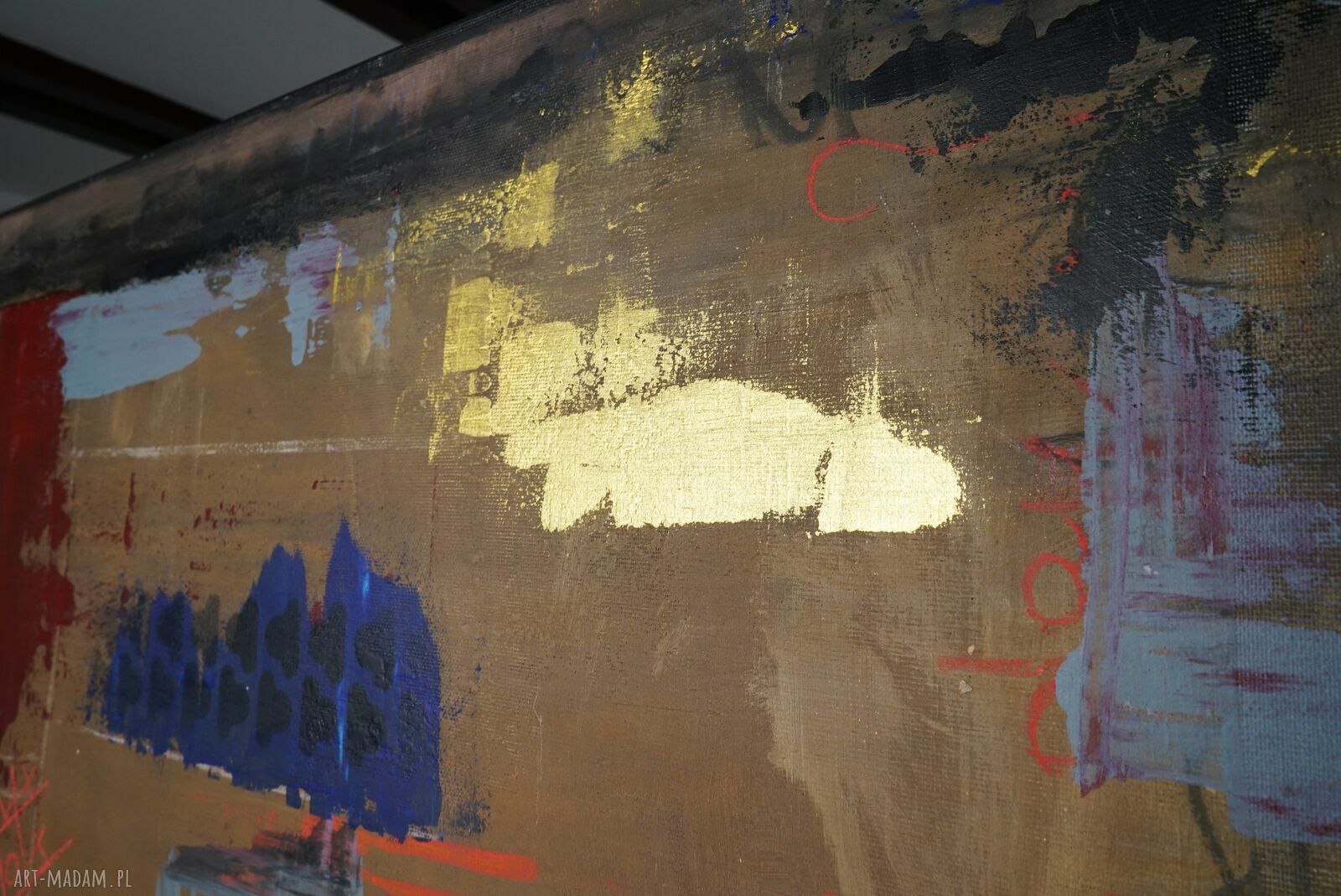 Intuicyjnie 2 - abstrakcyjny obraz akrylowy 100 x 80 cm z fakturą