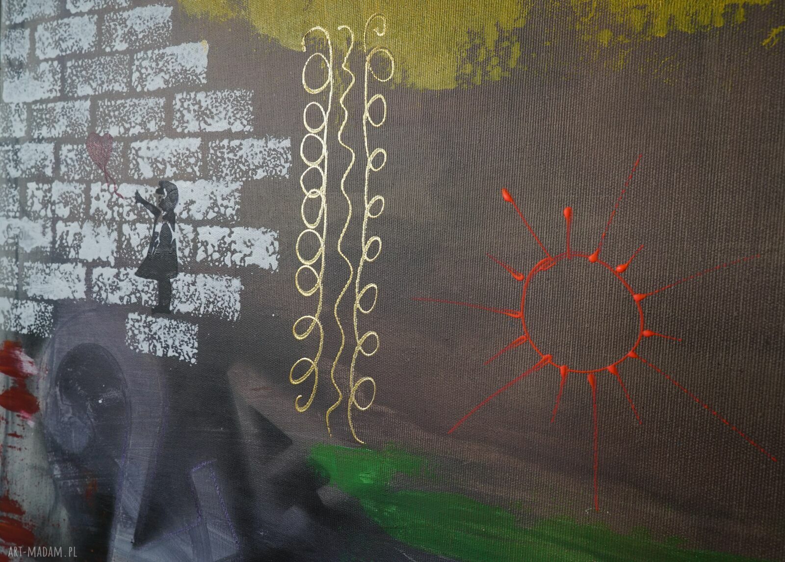 Intuicyjnie 6 - abstrakcyjny obraz na płótnie 110x100 cm