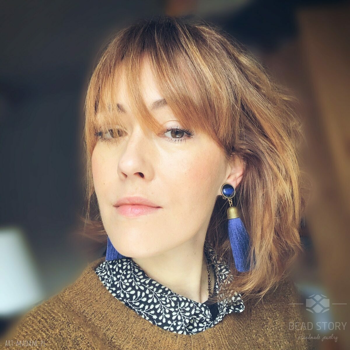 Klipsy Irena - boho frędzle na klips, ręcznie robione