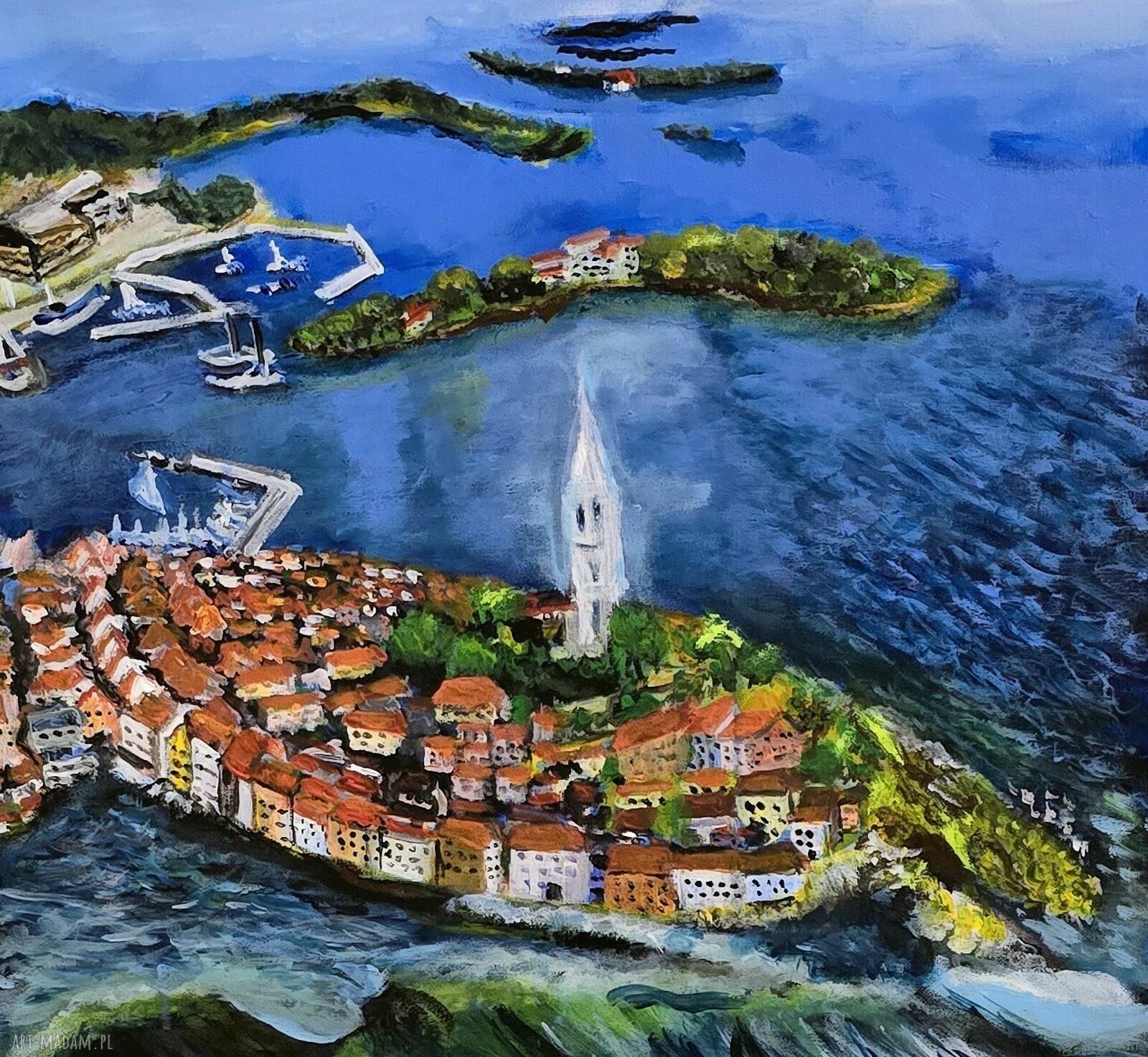 Istria - obraz akrylowy 50x50x2 cm z widokiem na Chorwację