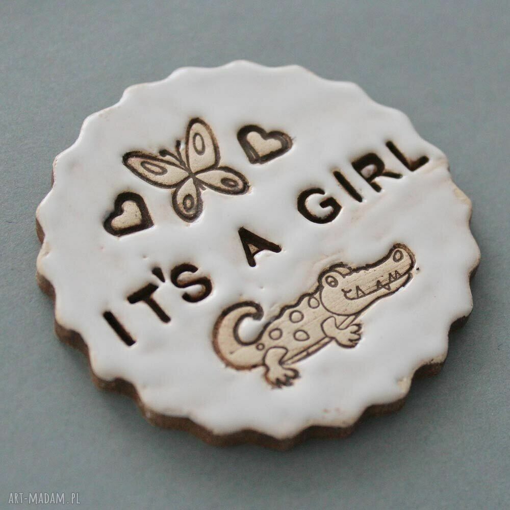 IT'S A GIRL - magnes ceramiczny na narodziny córeczki