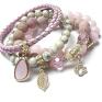 trendy bransoletki jadeity ivory and light pink vol. 21