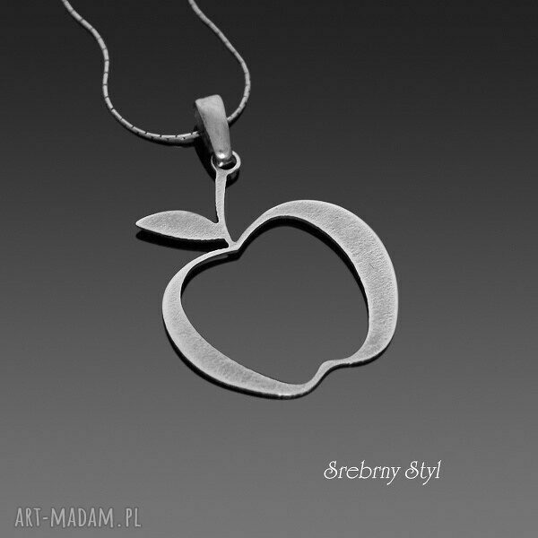 Ażurowe Jabłuszko - srebrny wisiorek handmade oksydowany