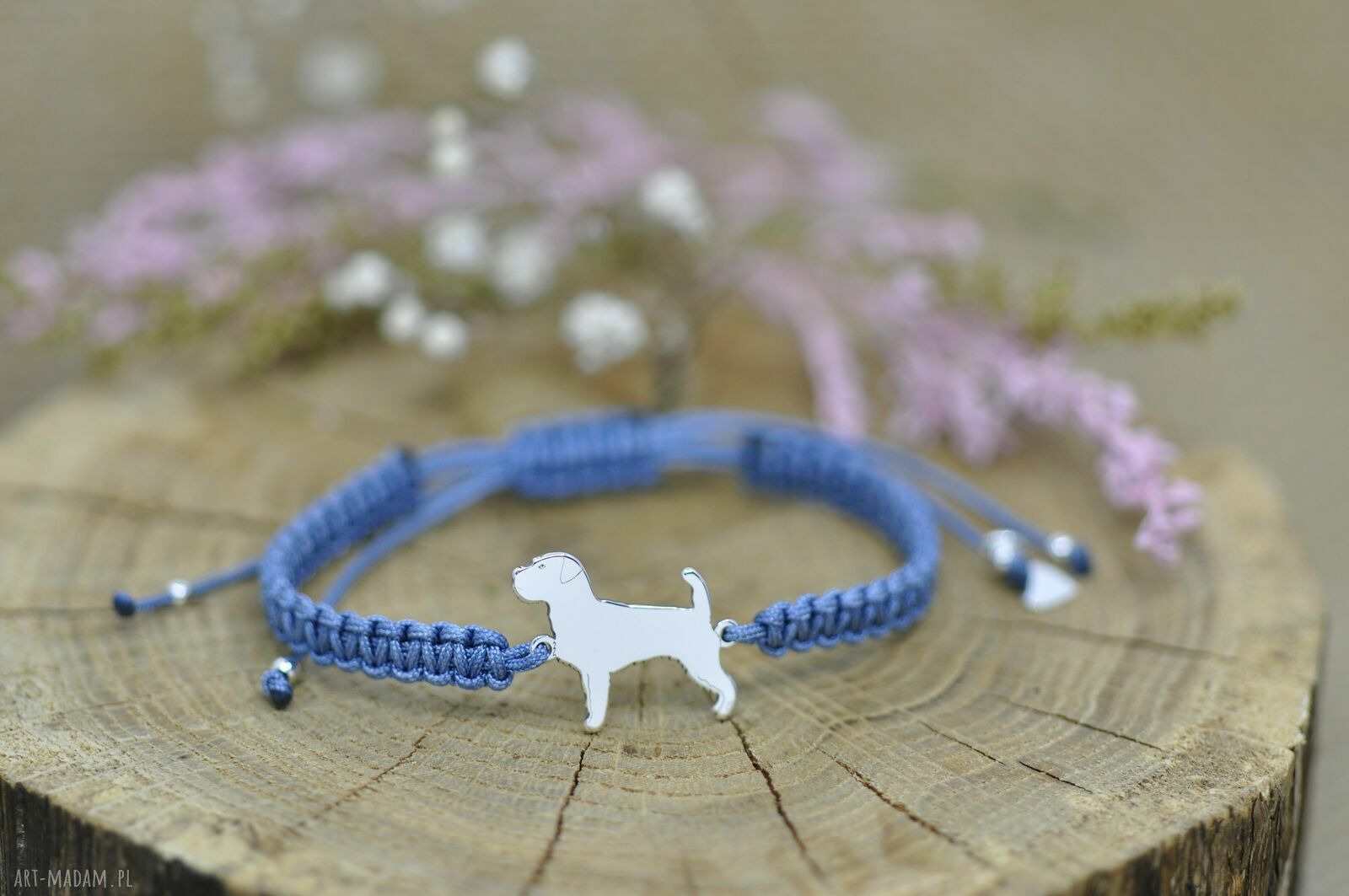 Jack Russell terrier - bransoletka z psem na szczęście (srebro 925)