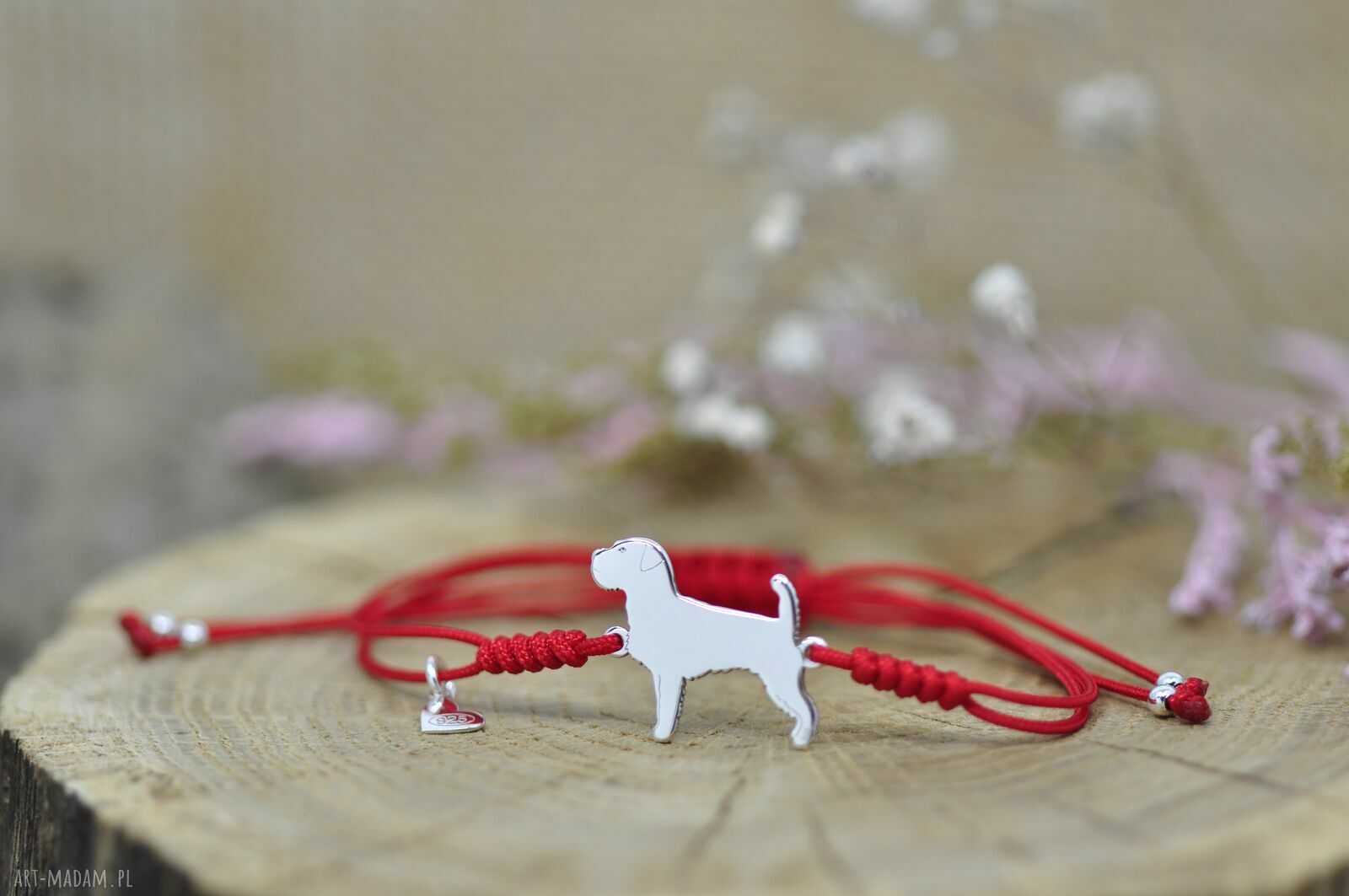 Jack Russell Terrier - bransoletka z psem ze srebra 925