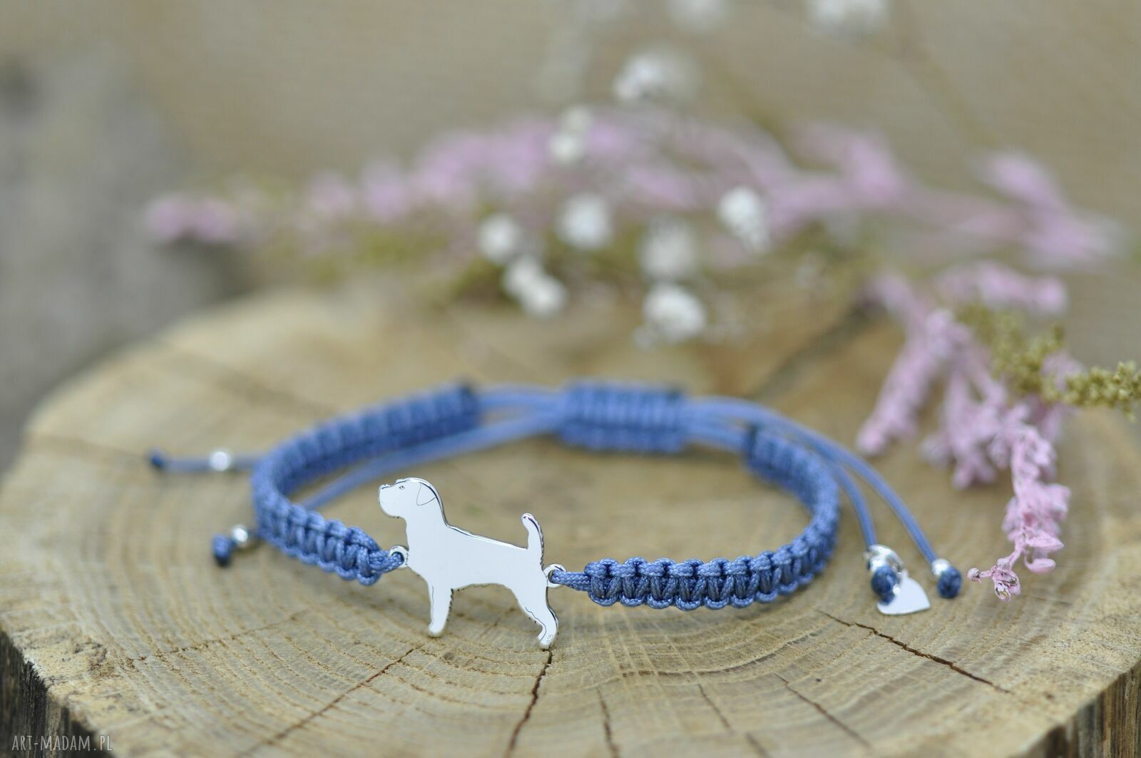 Jack Russell terrier - bransoletka z psem na szczęście (srebro 925)