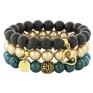 hand made bransoletki black, golden & dark emerald set