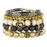 handmade bransoletki black, ivory & gold set l203