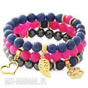 blue navy fuhsia & steel with gol set lavoga