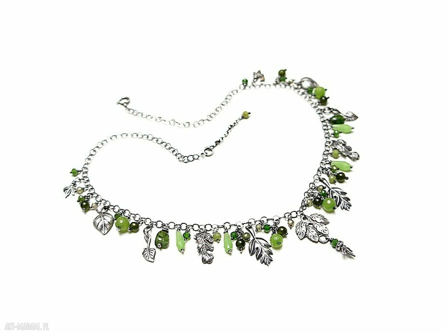 Bluszcz vol 2024 naszyjnik srebro oksydowane listek zawieszki