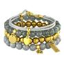 handmade bransoletki grey & gold set