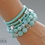 autorskie bransoletki mint jade, crystals, glass pearls & beads