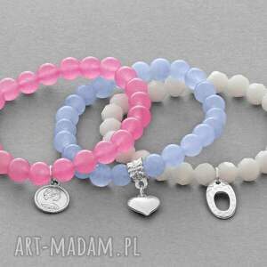 pink blue-violet jade & white crystal set lavoga