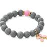 trendy bransoletki jadeit pink & gray jade with pendants