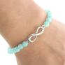 hand made bransoletki simply charm mint jade with infinity