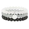 autorskie bransoletki simply charm moon, black, gray & silver trio