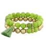 autorskie bransoletki tassel lime & gold