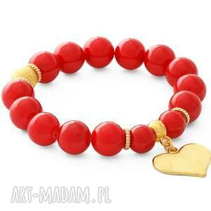 valentine s day - red jade with heart pendant