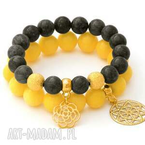 yellow & grey jade set with pendants