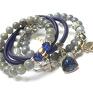 szare bransoletki jadeity grey ans sapphire /019 06 17/ set