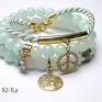 hand made bransoletki mint and gold set