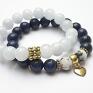 hand made bransoletki navy blue and white duo /08 2014/