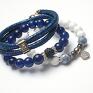 handmade bransoletki jadeity navy blue and white vol. 11