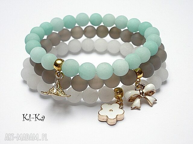 Powder colours set kamienie agaty jadeity matowe komplet trzech