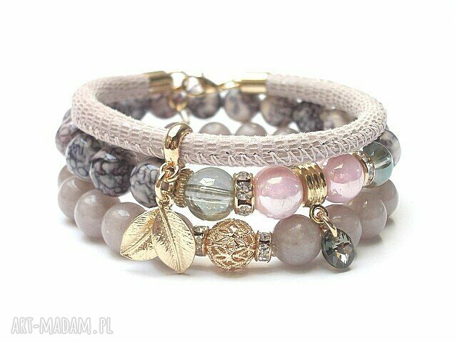 Powder violet vol set jadeity howlity szkło swarovski skóra