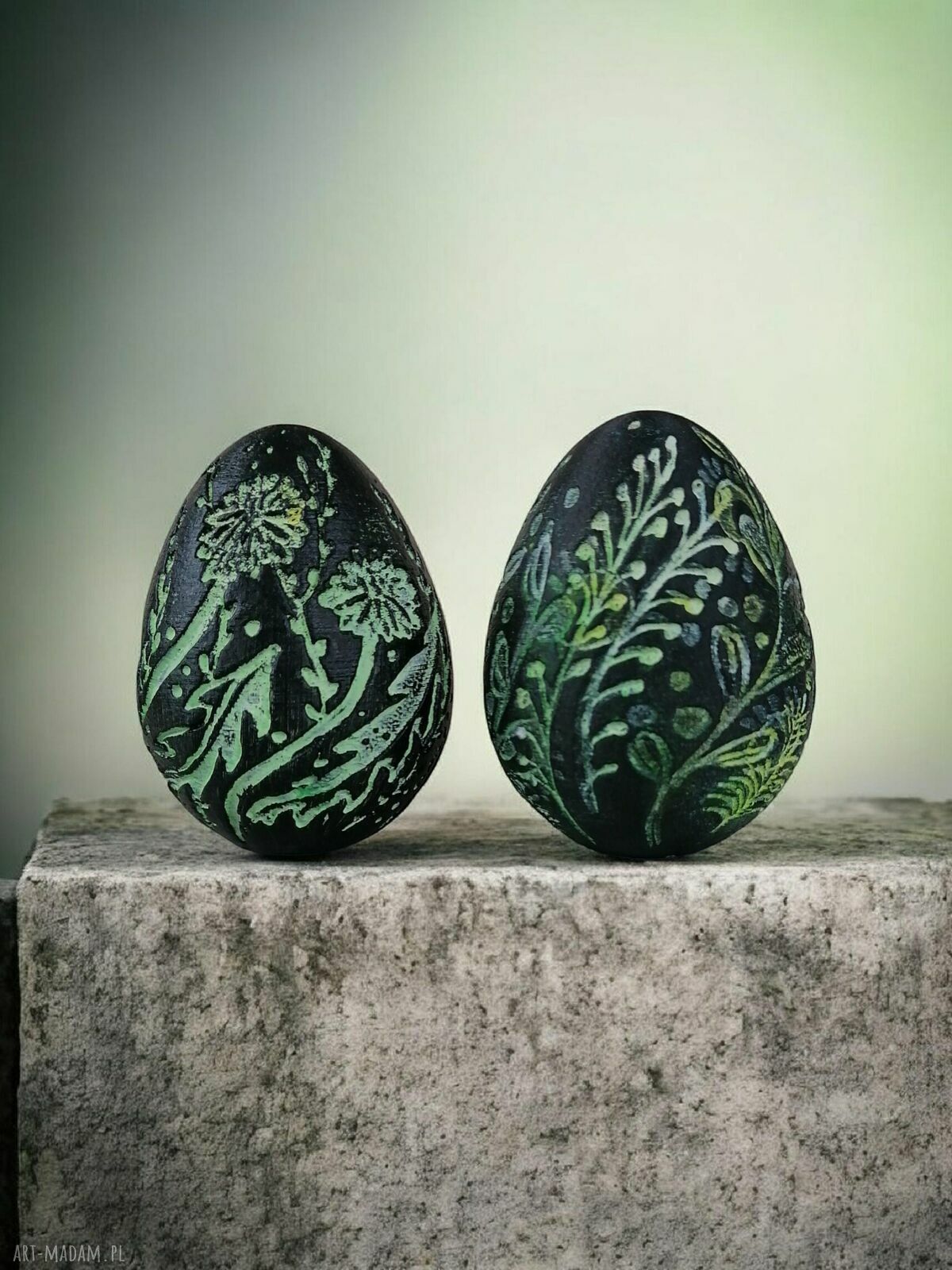 Jajka Wielkanocne - zestaw dwóch bazgrolkowych pisanek 6,5 cm