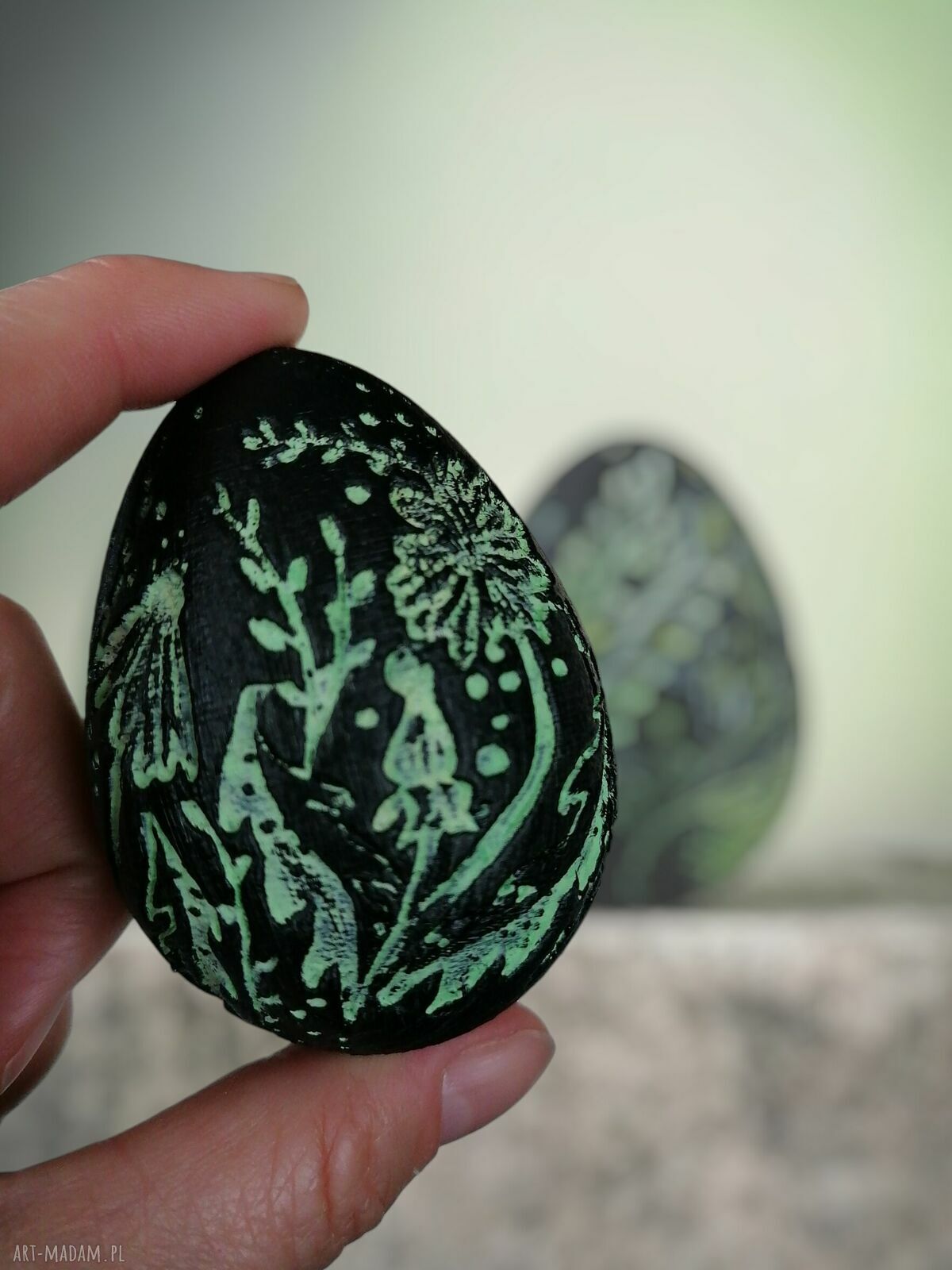 Jajka Wielkanocne - zestaw dwóch bazgrolkowych pisanek 6,5 cm
