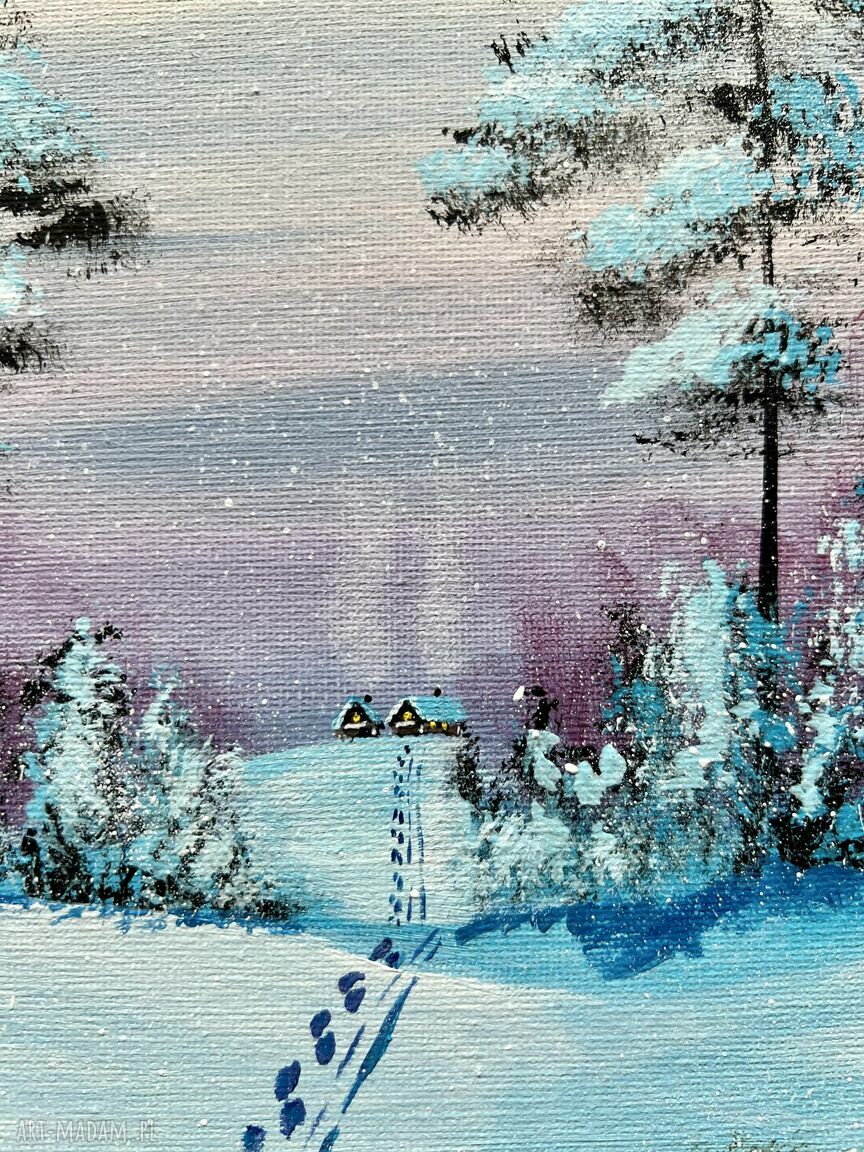 Jak w Bajce - zimowy obraz akrylowy 30x40 cm, gotowy do zawieszenia